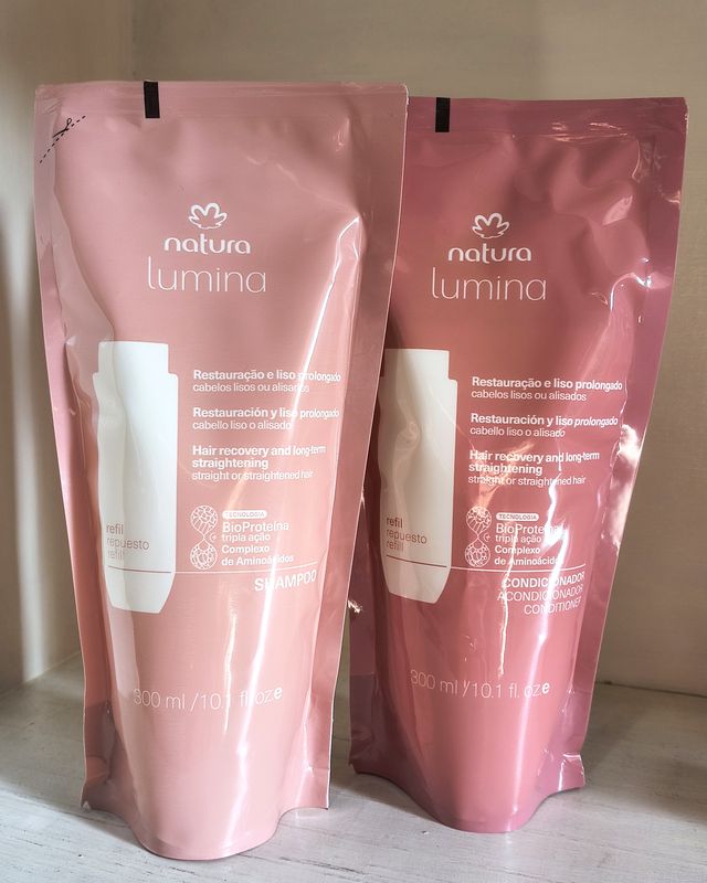 Kit Refil Lumina – Shampoo + acondicionador · repuestos – Natura en Ailu Showroom, perfumería en Ensenada con envíos a toda Argentina